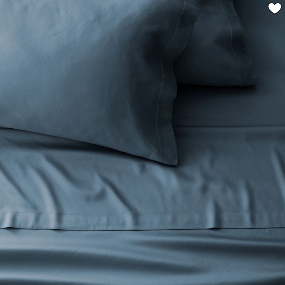 West Elm Silky TENCEL™ Sheet Set, Color-Stormy Blue, King, Retail $189.00